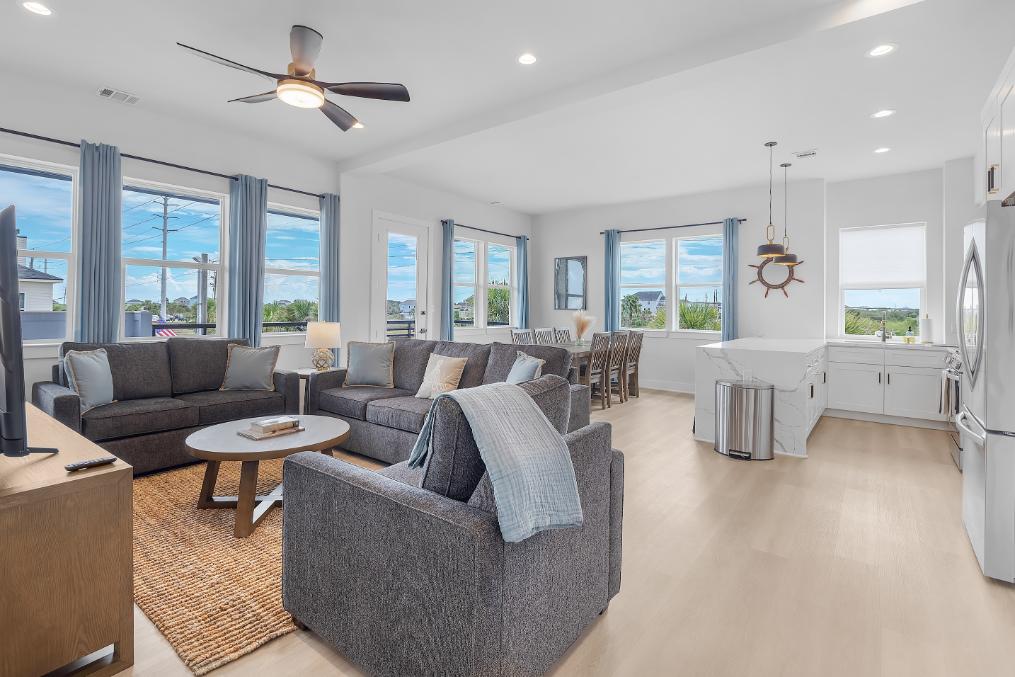 Galveston airbnb pirate themed interior designed living room