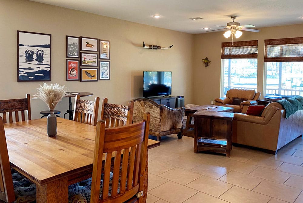 Mabank Fishing Lodge AirBnB interior styled by bello home styling