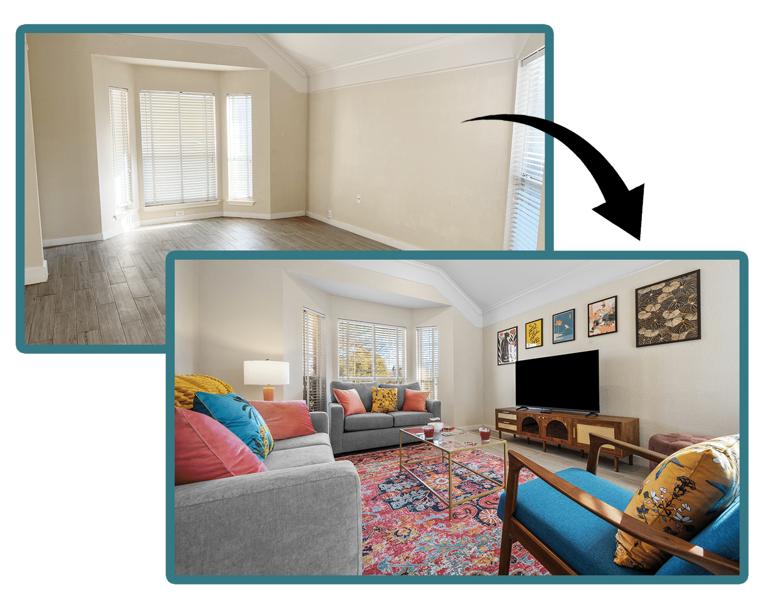 Living room interior designed by Belo Home Styling 